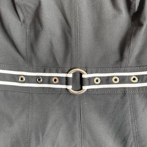 White House Black Market Sleeveless Split Neck Built-in Belt Sheath Dress Size 8 - Picture 4 of 11